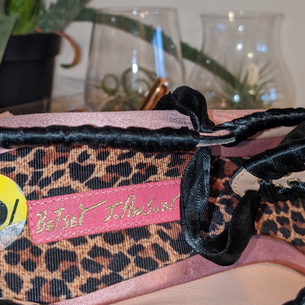 Betsey Johnson Pink and Black Peep-Toe Mary Jane Heels - Picture 5 of 5